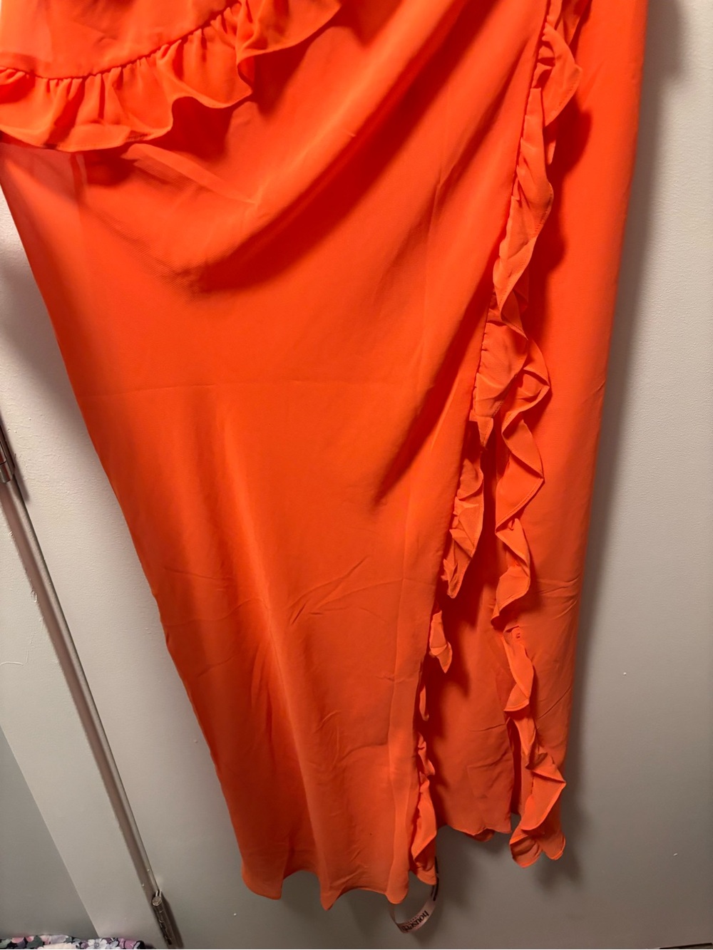 NWT House of CB Pixie Flame Orange Ruffle Maxi Dress L - Picture 7 of 14